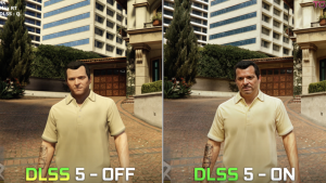 comparatif DLSS 4 vs DLSS 5 avant/après