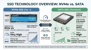 Comparaison vitesse SSD NVMe vs SSD SATA