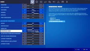 réglages graphiques Fortnite pour plus de FPS