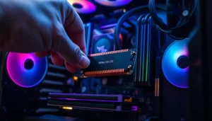 SSD NVMe installé dans un PC gamer