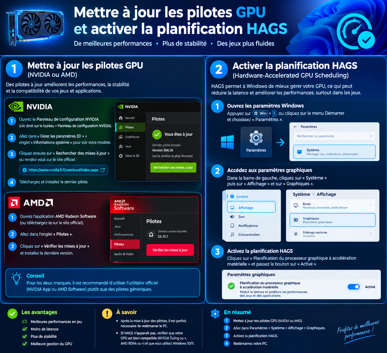 Logiciel de carte graphique proposant la mise à jour du pilote