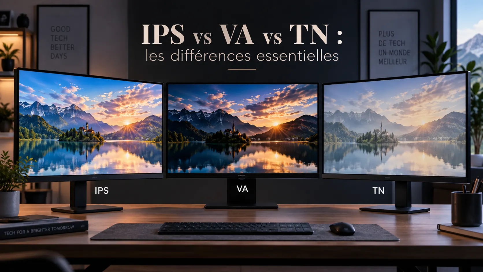 Comparaison des angles de vision entre dalle IPS, VA et TN vus de côté