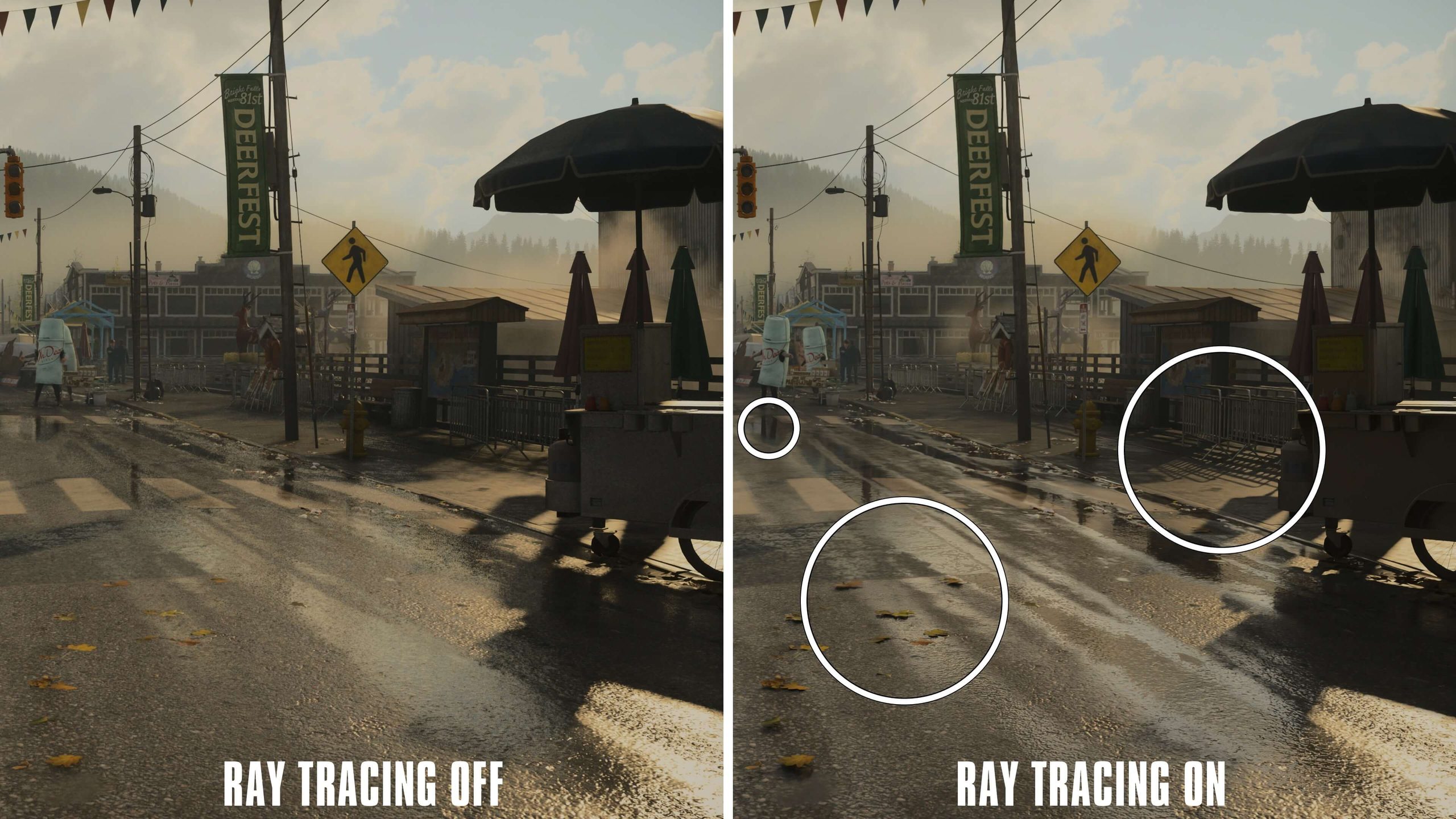 comparatifs « ray tracing activé / désactivé